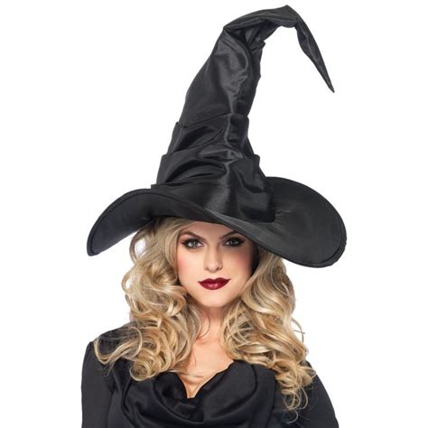 Ebony black and deep red witch hat